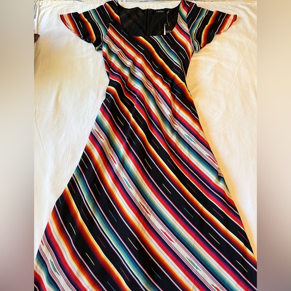 Lauren Ralph Lauren Blanket Print Midi Dress Multicolor Size 12 Casual Dress NWT - Picture 3 of 6